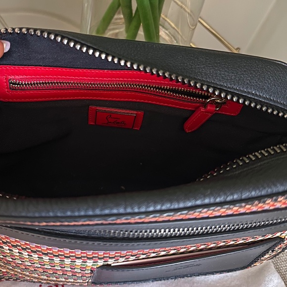 Christian Louboutin Black Leather Clutch with Multi Colored Pattern NWT - Picture 5 of 11